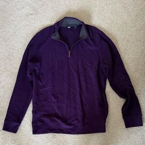 Lands' End Men's Deep Purple Zip-Up Sweater